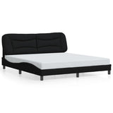 Bed Frame without Mattress "Hvar" Black 180x200 cm King Fabric