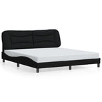 Bed Frame without Mattress "Hvar" Black 180x200 cm King Fabric