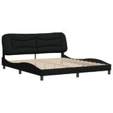 Bed Frame without Mattress "Hvar" Black 180x200 cm King Fabric