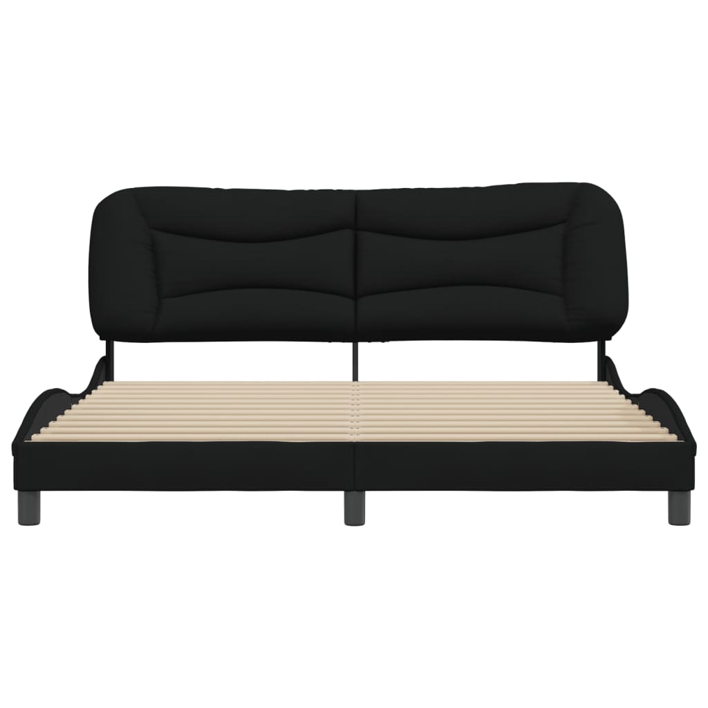 Bed Frame without Mattress "Hvar" Black 180x200 cm King Fabric
