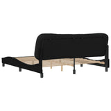 Bed Frame without Mattress "Hvar" Black 180x200 cm King Fabric