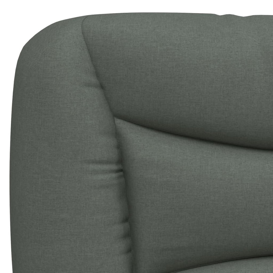 Bed Frame without Mattress "Hvar" Dark Grey 137x190 cm Double Fabric