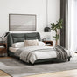 Bed Frame without Mattress "Hvar" Dark Grey 137x190 cm Double Fabric