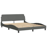 Bed Frame without Mattress "Hvar" Dark Grey 152x203 cm Queen Fabric