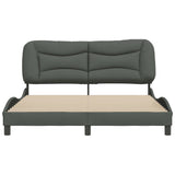 Bed Frame without Mattress "Hvar" Dark Grey 152x203 cm Queen Fabric