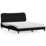Bed Frame without Mattress "Hvar" Black 152x203 cm Queen Fabric