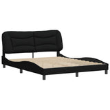 Bed Frame without Mattress "Hvar" Black 152x203 cm Queen Fabric