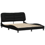 Bed Frame without Mattress "Hvar" Black 152x203 cm Queen Fabric