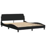 Bed Frame without Mattress "Hvar" Black 152x203 cm Queen Fabric