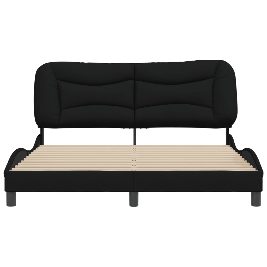 Bed Frame without Mattress "Hvar" Black 152x203 cm Queen Fabric