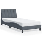 Bed Frame without Mattress "Hanko" Dark Grey 90x190 cm Velvet