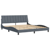 Bed Frame without Mattress "Hanko" Dark Grey 180x200 cm King Velvet