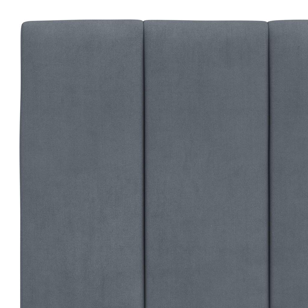 Bed Frame without Mattress "Hanko" Dark Grey 180x200 cm King Velvet