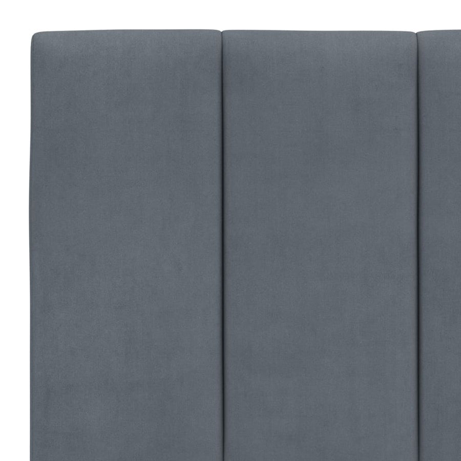 Bed Frame without Mattress "Hanko" Dark Grey 152x203 cm Queen Velvet