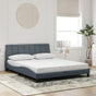 Bed Frame without Mattress "Hanko" Dark Grey 152x203 cm Queen Velvet