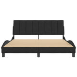 Bed Frame without Mattress "Hanko" Black 152x203 cm Queen Velvet