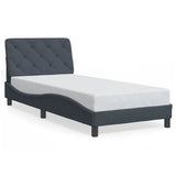 Bed Frame without Mattress Dark Grey 90x190 cm Velvet - Front View