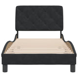 Bed Frame without Mattress Black 90x190 cm Velvet