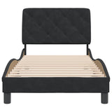 Bed Frame without Mattress Black 90x190 cm Velvet - 45-Degree Angle