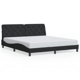 Bed Frame without Mattress Black 180x200 cm Velvet - Front View