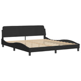 Bed Frame without Mattress Black 180x200 cm Velvet - Top-Down View