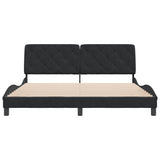Bed Frame without Mattress Black 180x200 cm Velvet - 45-Degree Angle