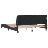 Bed Frame without Mattress Black 180x200 cm Velvet - Close-Up Angle
