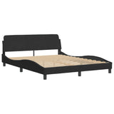 Bed Frame without Mattress Black 152x203 cm Queen Velvet - Top-Down View