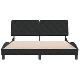 Bed Frame without Mattress Black 152x203 cm Queen Velvet - 45-Degree Angle