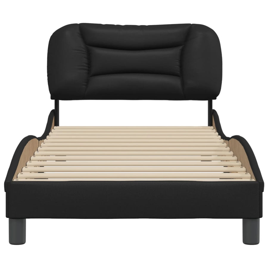 Bed Frame without Mattress "Hvar" Black 90x190 cm Faux Leather