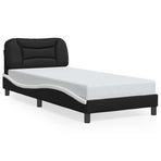 Bed Frame without Mattress "Hvar" Black and White 90x190 cm