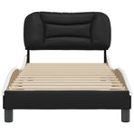 Bed Frame without Mattress "Hvar" Black and White 90x190 cm