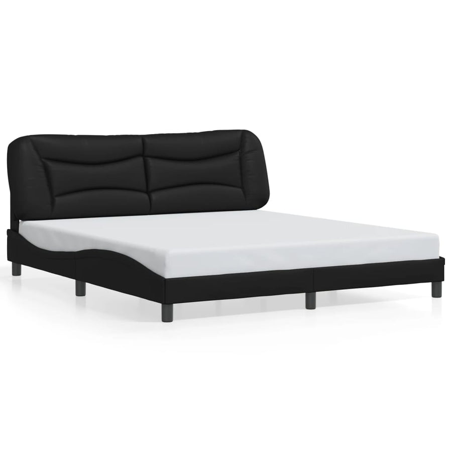 Bed Frame without Mattress "Hvar" Black 180x200 cm Faux Leather