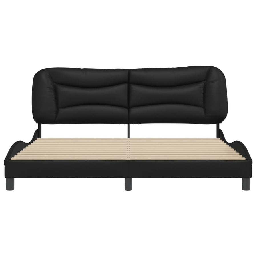 Bed Frame without Mattress "Hvar" Black 180x200 cm Faux Leather