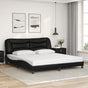 Bed Frame without Mattress "Hvar" Black 180x200 cm Faux Leather