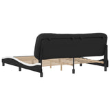 Bed Frame without Mattress "Hvar" Black and White 180x200 cm King Faux Leather