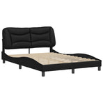 Bed Frame without Mattress "Hvar" Black 137x190 cm Double Faux Leather