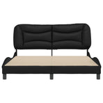 Bed Frame without Mattress "Hvar" Black 152x203 cm Queen Faux Leather