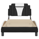 Bed Frame "Viana" without Mattress Black and White 90x190 cm Faux Leather