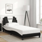Bed Frame "Viana" without Mattress Black and White 90x190 cm Faux Leather