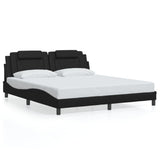 Bed Frame "Viana" without Mattress Black 180x200 cm King Faux Leather