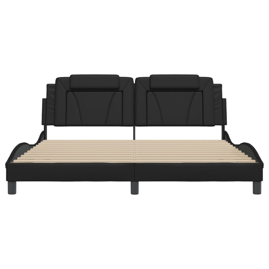 Bed Frame "Viana" without Mattress Black 180x200cm Faux Leather