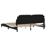 Bed Frame "Viana" without Mattress Black and White 180x200 cm King Faux Leather