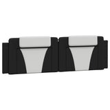 Bed Frame "Viana" without Mattress Black and White 180x200 cm King Faux Leather