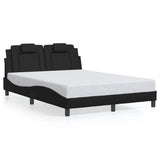 Bed Frame "Viana" without Mattress Black 137x190 cm Double Faux Leather