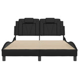 Bed Frame "Viana" without Mattress Black 137x190 cm Double Faux Leather
