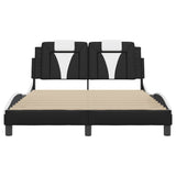 Bed Frame "Viana" without Mattress Black and White 137x190 cm Double Faux Leather
