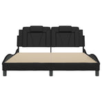 Bed Frame "Viana" without Mattress Black 152x203 cm Queen Faux Leather