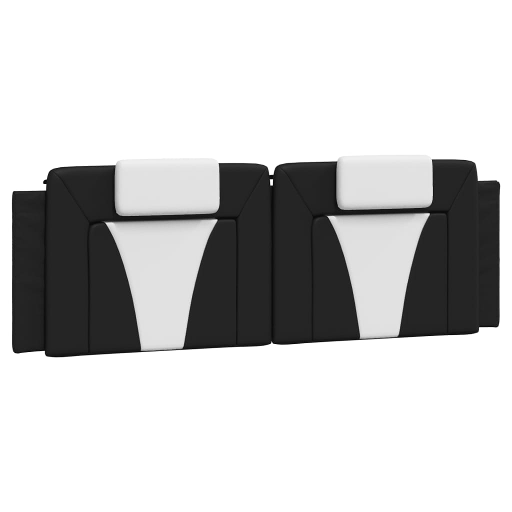 Bed Frame "Viana" without Mattress Black and White 152x203 cm Queen Faux Leather