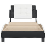 Bed Frame without Mattress "Zadar" Black and White 90x190 cm Faux Leather